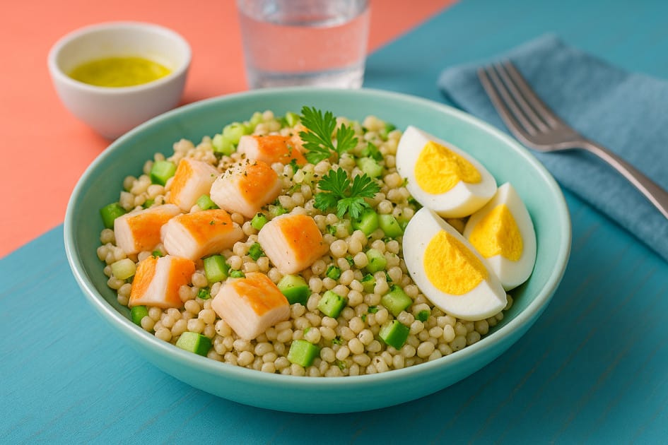 🥗 Salade équilibrée de goberge, œuf et légumes croquants