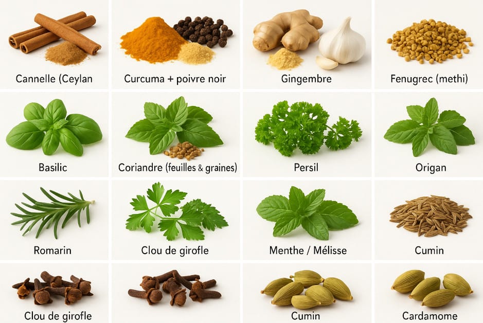🌿 Herbes & épices : de précieux alliés… mais pas des remèdes miracles